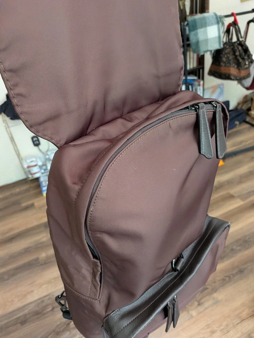 Zanellato Brown Nylon And Leather  Unisex Backpack - Brown -